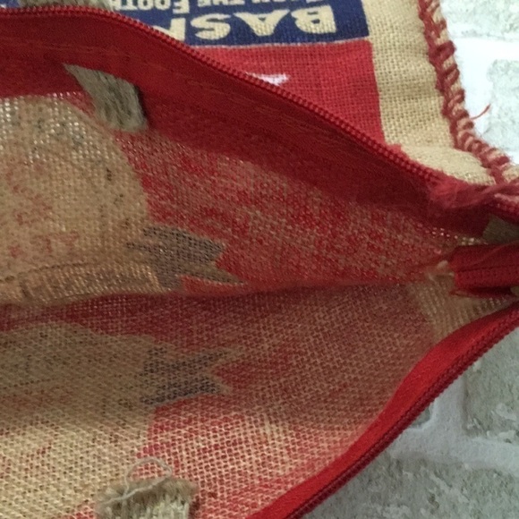 BURLAP Zip Tote Bag Royal Basmati Rice reuse ♻️ repurposed - Picture 4 of 4